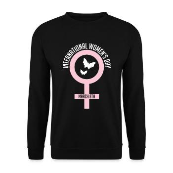Journée internationale de la femme - 8 mars - Sweat-shirt Unisexe - noir - Devant - Alina (178cm) & Michal (187cm)