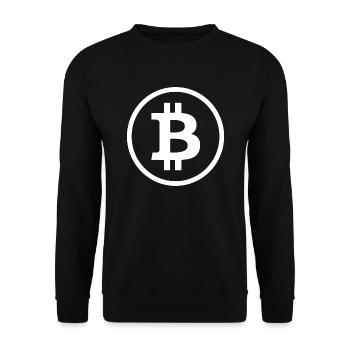 Bitcoin Logo Symbol Kreis Weiß Crypto Wallet - Unisex Pullover - Schwarz - Vorne - Alina (178cm) & Michal (187cm)