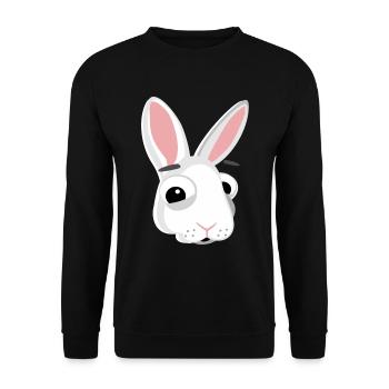 Hase Kopf Häschen lustig - Unisex Pullover - Schwarz - Vorne - Alina (178cm) & Michal (187cm)