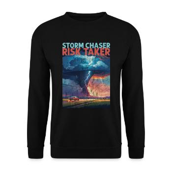 STORM CHASER T-Shirt - Unisex Sweatshirt - black - Front - Alina (178cm) & Michal (187cm)