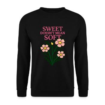 Sweet Doesn’t Mean Soft – Pixel Flower Power State - Unisex Sweatshirt - black - Front - Alina (178cm) & Michal (187cm)