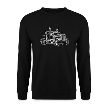 Truck / Truck 03_weiß - Unisex Sweatshirt - black - Front - Alina (178cm) & Michal (187cm)