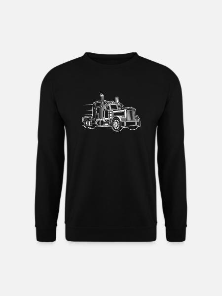 Truck / Lkw 03_weiß - Unisex Pullover - Schwarz