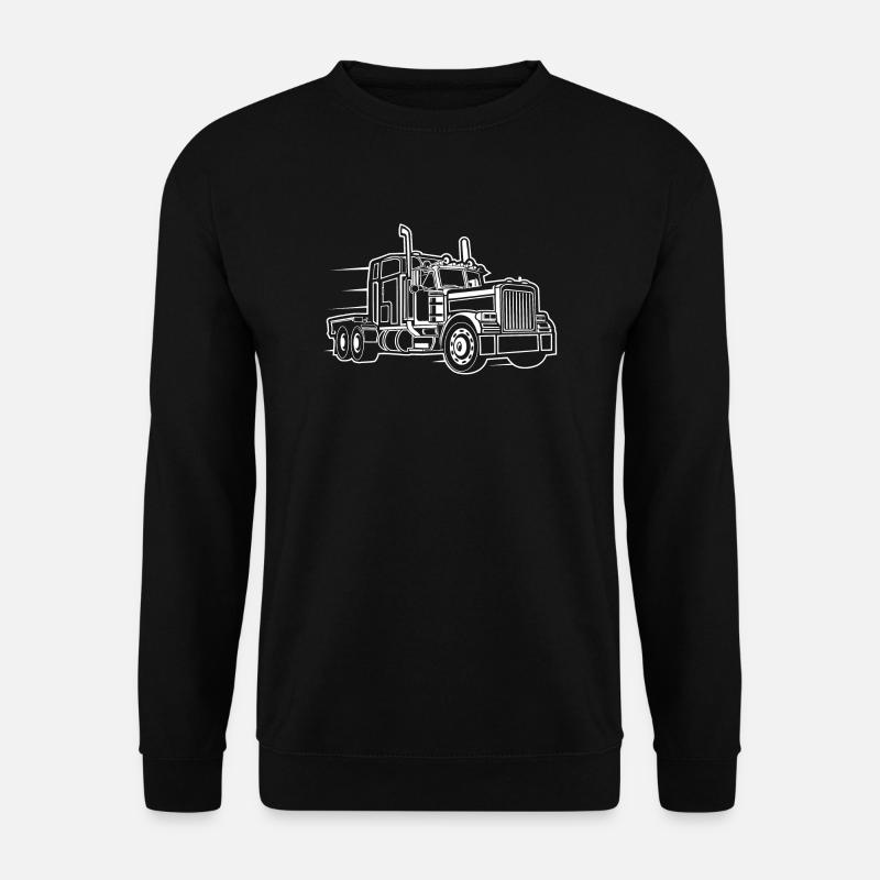 Truck / Lkw 03_weiß - Unisex Pullover - Schwarz