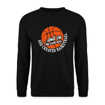God created basketball - Unisex Sweatshirt - black - Front - Alina (178cm) & Michal (187cm)