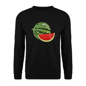 pastèque pastèque fruits végétariens1112 - Sweat-shirt Unisexe - noir - Devant - Alina (178cm) & Michal (187cm)