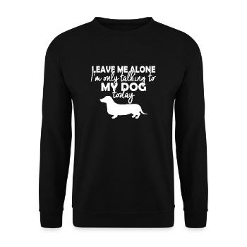 Hund Hunde Haustier Dackel Dachshund Geschenk - Unisex Pullover - Schwarz - Vorne - Alina (178cm) & Michal (187cm)