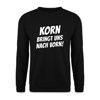 Korn bringt uns nach vorn! - Unisex Pullover - Schwarz - Vorne - Alina (178cm) & Michal (187cm)