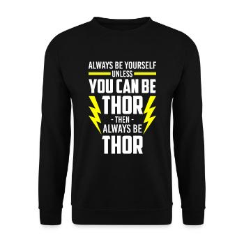 Thor Nordmann Hammer Symbole celtique - Sweat-shirt Unisexe - noir - Devant - Alina (178cm) & Michal (187cm)