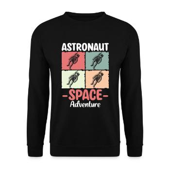 Space Shuttle Spacesuit Star Rocket - Unisex Sweatshirt - black - Front - Alina (178cm) & Michal (187cm)