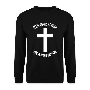 metal gothic hand death night saying gift cross - Unisex Sweatshirt - black - Front - Alina (178cm) & Michal (187cm)