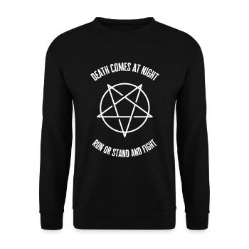 metal gothic hand death night saying gift skull - Unisex Sweatshirt - black - Front - Alina (178cm) & Michal (187cm)