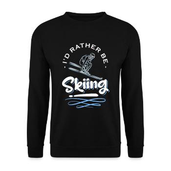 Winter sports Alpen Pistensau - Unisex Sweatshirt - black - Front - Alina (178cm) & Michal (187cm)
