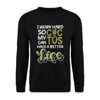 Vacances Cactus Plant Garden - Sweat-shirt Unisexe - noir - Devant - Alina (178cm) & Michal (187cm)