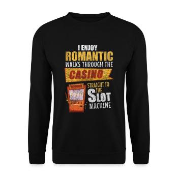 Kasino Einarmiger Bandit Spielhalle Casino - Unisex Pullover - Schwarz - Vorne - Alina (178cm) & Michal (187cm)