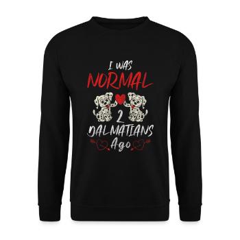 Dalmatien Quatre Pattes Points Amour - Sweat-shirt Unisexe - noir - Devant - Alina (178cm) & Michal (187cm)