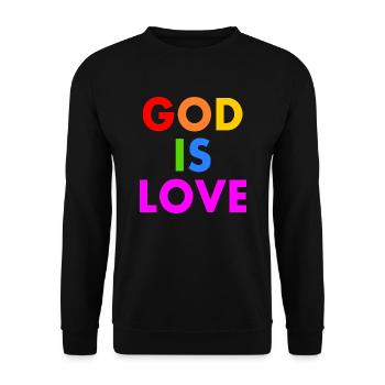 God is love - Sweat-shirt Unisexe - noir - Devant - Alina (178cm) & Michal (187cm)