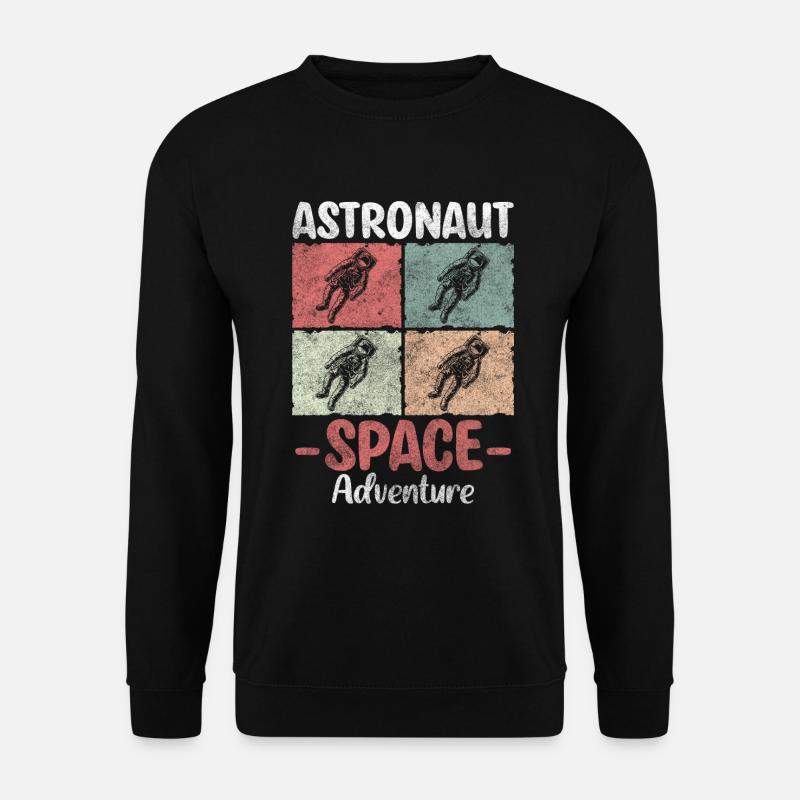 Astronaut Spaceship Star Cosmos - Unisex Sweatshirt - black