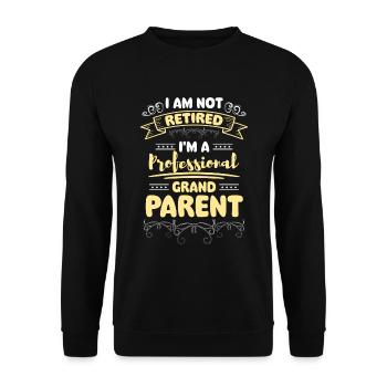 Grand-mère, Progéniture, Grand-père, Personne préférée - Sweat-shirt Unisexe - noir - Devant - Alina (178cm) & Michal (187cm)