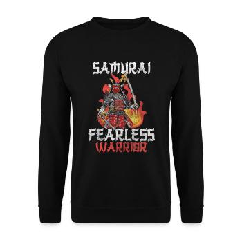 Combattant, Épée, Courage, Katana - Sweat-shirt Unisexe - noir - Devant - Alina (178cm) & Michal (187cm)