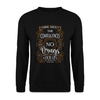 Drug Addiction Clean Hemp - Unisex Sweatshirt - black - Front - Alina (178cm) & Michal (187cm)