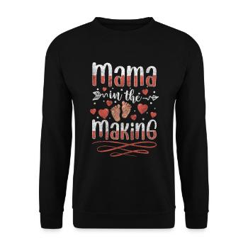 Bébé Maman Progéniture Ventre - Sweat-shirt Unisexe - noir - Devant - Alina (178cm) & Michal (187cm)