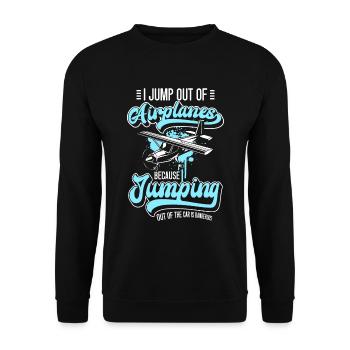 Fallschirmspringer Adrenalin Fliegen Base Jump - Unisex Pullover - Schwarz - Vorne - Alina (178cm) & Michal (187cm)