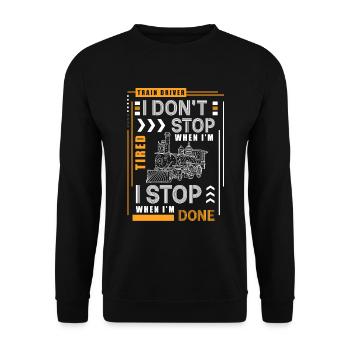 Train Steam Locomotive Occupation Conductor - Unisex Sweatshirt - black - Front - Alina (178cm) & Michal (187cm)