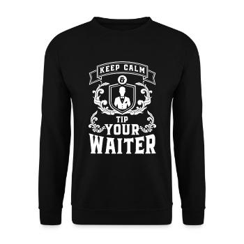 Kellnerin Gäste Service Reservierung - Unisex Pullover - Schwarz - Vorne - Alina (178cm) & Michal (187cm)