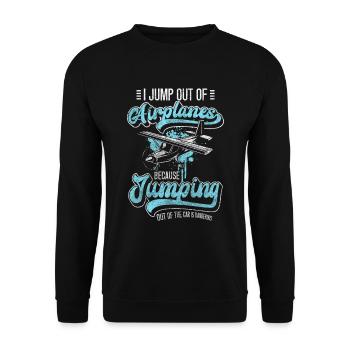 Fallschirmspringen Sprung Höhe - Unisex Pullover - Schwarz - Vorne - Alina (178cm) & Michal (187cm)