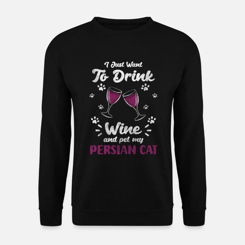 Chat persan à poil long - Sweat-shirt Unisexe - noir