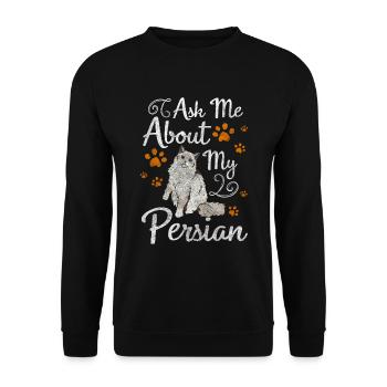 Perserkatze Süß Langhaarkatze - Unisex Pullover - Schwarz - Vorne - Alina (178cm) & Michal (187cm)
