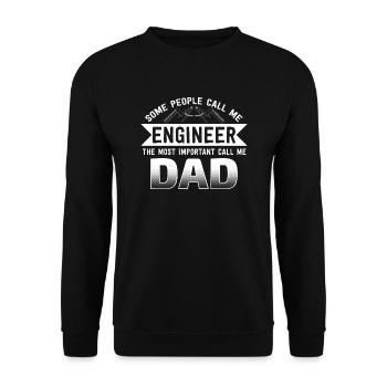 Engineer Dad Daddy Papa Christmas Gift - Unisex Sweatshirt - black - Front - Alina (178cm) & Michal (187cm)