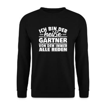 Heißer Gärtner - Unisex Pullover - Schwarz - Vorne - Alina (178cm) & Michal (187cm)