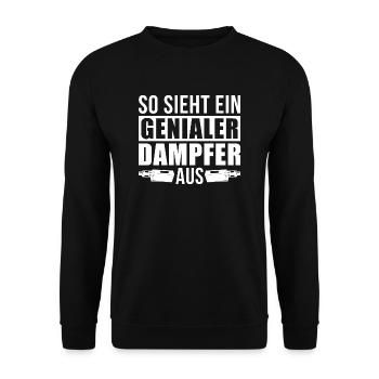 Genialer Dampfer shirt - Unisex Pullover - Schwarz - Vorne - Alina (178cm) & Michal (187cm)