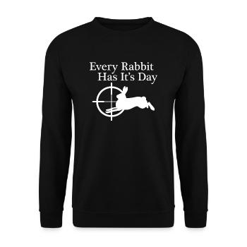 Hunt, Hunter, Halali, Gift, Rabbit, Rabbit - Unisex Sweatshirt - black - Front - Alina (178cm) & Michal (187cm)