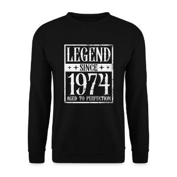 Légende depuis 1974 cadeau d’anniversaire Vintage - Sweat-shirt Unisexe - noir - Devant - Alina (178cm) & Michal (187cm)
