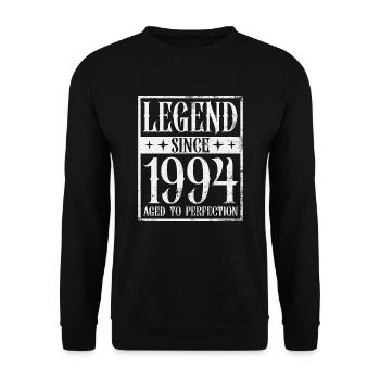 Légende depuis 1994 Vintage cadeau d’anniversaire - Sweat-shirt Unisexe - noir - Devant - Alina (178cm) & Michal (187cm)