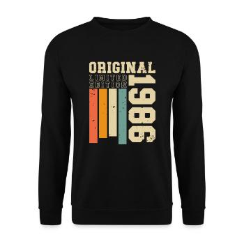 Vintage 1986 Né Vintage Rétro Anniversaire - Sweat-shirt Unisexe - noir - Devant - Alina (178cm) & Michal (187cm)