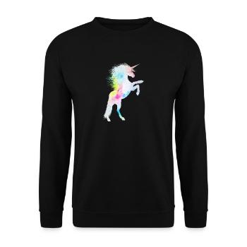 unicorn queens princess born glitter shine - Unisex Pullover - Schwarz - Vorne - Alina (178cm) & Michal (187cm)