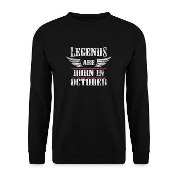 Legends are born in October October birthday - Unisex Sweatshirt - black - Front - Alina (178cm) & Michal (187cm)