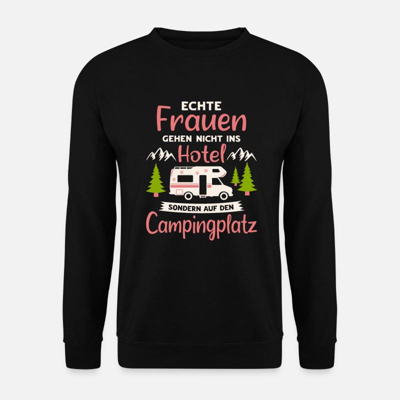 Camping Frauen Wohnmobil Camper Campingplatz - Unisex Pullover - Schwarz