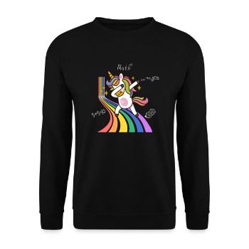 Funny Unicorn Number Day Costume Math Numbers - Unisex Sweatshirt - black - Front - Alina (178cm) & Michal (187cm)