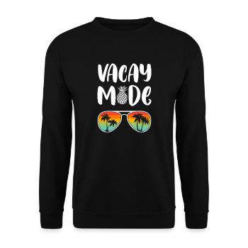 Vacay Mode Summer Vacation Sunglasses Palm Trees - Unisex Sweatshirt - black - Front - Alina (178cm) & Michal (187cm)