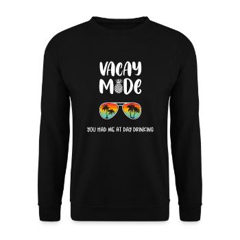 You Had Me At Day Drinking Vacay Mode Sunglasses - Unisex Sweatshirt - black - Front - Alina (178cm) & Michal (187cm)