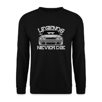 RS4 B5 legends never die - Unisex Sweatshirt - black - Front - Alina (178cm) & Michal (187cm)