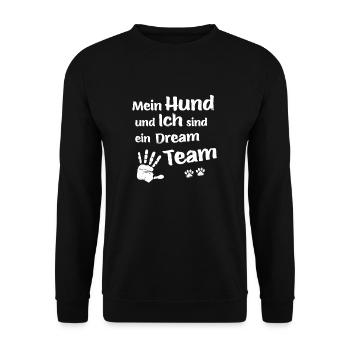 My dog and I are a dream team - dog paw - Unisex Sweatshirt - black - Front - Alina (178cm) & Michal (187cm)