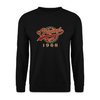 D'origine depuis 1968 - Année cadeau d'anniversaire - Sweat-shirt Unisexe - noir - Devant - Alina (178cm) & Michal (187cm)
