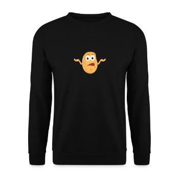 Die fragende Kartoffel :) - Unisex Pullover - Schwarz - Vorne - Alina (178cm) & Michal (187cm)
