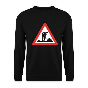 Attention chantier de construction! - Sweat-shirt Unisexe - noir - Devant - Alina (178cm) & Michal (187cm)